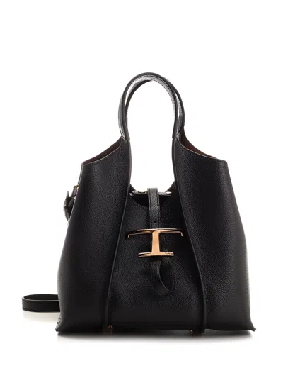 Tod's T Timeless Shopping Bag In Nero