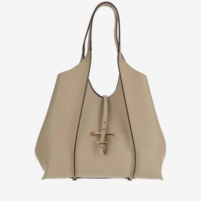 Tod's T Timeless Shopping Bag In Nude & Neutrals