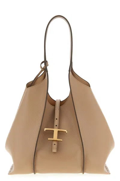 Tod's 't Timeless' Shopping Bag In Sand