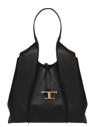 Tod's Timeless Shopping Bag In Leather Mini In Black