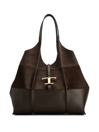 Tod's T Timeless Shoulder Bag In Brown