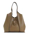Tod's Grained Leather Top Handle Shoulder Bag In Brown