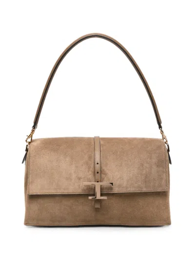 Tod's T Timeless Shoulder Bag In Brown