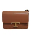 Tod's Timeless T Shoulder Bag With Strap In Brown