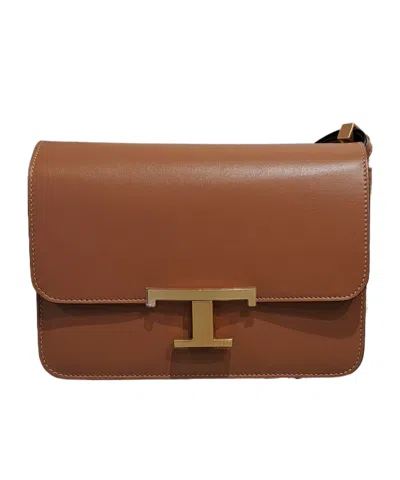 Tod's T Timeless Shoulder Bag In Brown