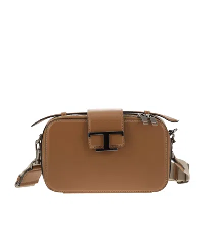 Tod's T Timeless Shoulder Bag In Brown