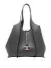 Tod's Structured Double Handle Shopping Bag In Gray
