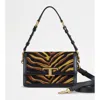 Tod's T Timeless Shoulder Bag In Fabric And Leather Mini