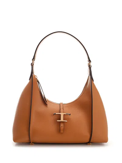 Tod's T Timeless Small Hobo Bag In Kenia Scuro