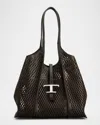 Tod's T Timeless Small Perforated Leather Tote Bag In Marrone Africa
