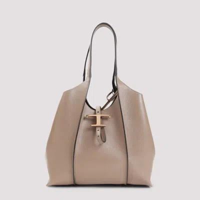 Tod's T Timeless Shopping Small Bag In Nude