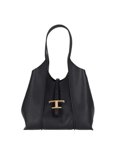 Tod's T-timeless Small Tote Bag In Black