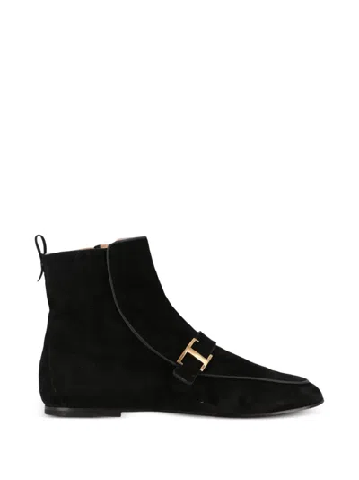 Tod's T Timeless Suede Boots In Black