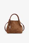 Tod's T Timeless Suede Shoulder Bag In Brown