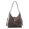 Tod's T-timeless Suede Shoulder Bag In Brown