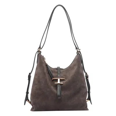 TOD'S T-TIMELESS SUEDE SHOULDER BAG