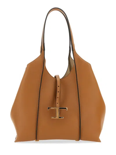 Tod's "t Timeless" Tote Bag In Buff