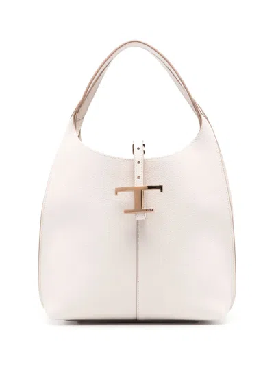 Tod's T Timeless Tote Bag In Weiss