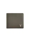 Tod's Textured Finish Modern Design Wallet In Gray
