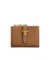 Tod's Tri Fold Leather Wallet Strap Mini Accessory In Brown
