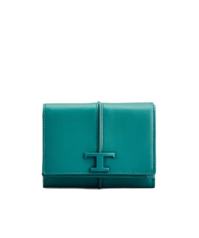Tod's T Timeless Wallet In Green