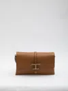 Tod's T Timelss Flap Bag In Leather In Brown
