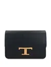 Tod's T Timeless Mini Crossbody Bag In Leather In Black