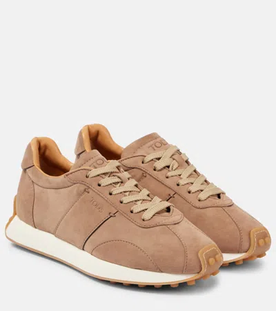 Tod's T Vintage Suede Sneakers In Brown