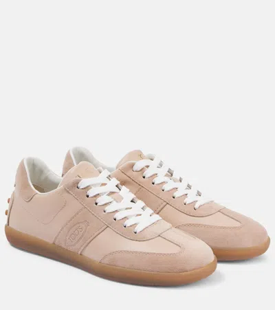 Tod's Panelled Sneakers In Pink