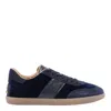 Tod's Panelled Suede Low-top Sneakers In Blue