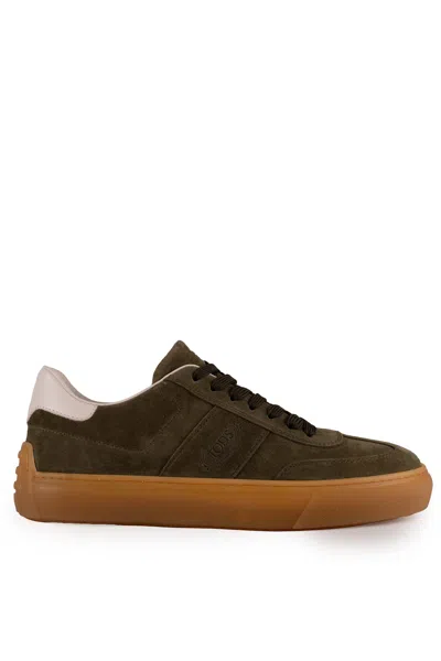 Tod's Tabs Sneakers In Suede In Verde