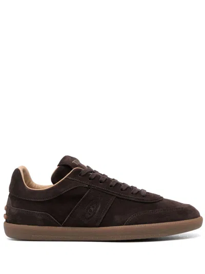 TOD'S TABS SUEDE LEATHER SNEAKERS