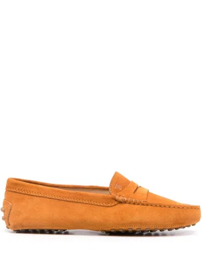 TOD'S TAN GOMMINI SLIP ON LOAFERS
