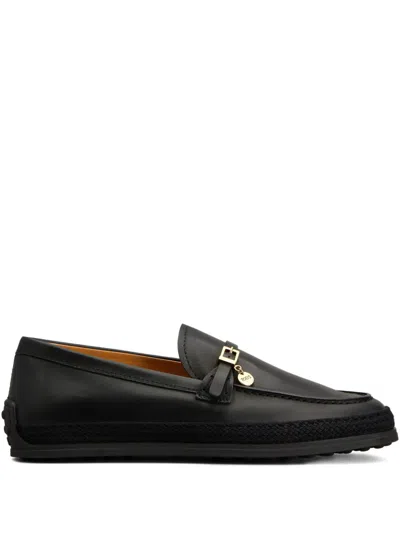 Tod's Tassel-buckle Loafers In Black