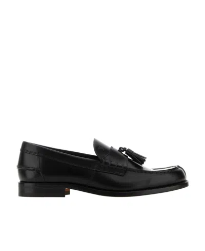 Tod's Tassel-detail Leather Loafers In Black