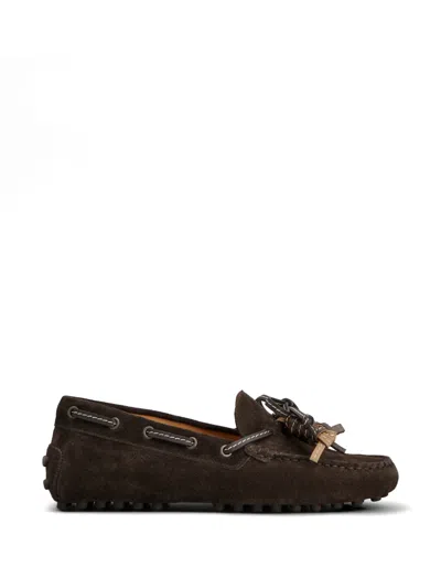 Tod's Tassel Detail Loafers In Brown