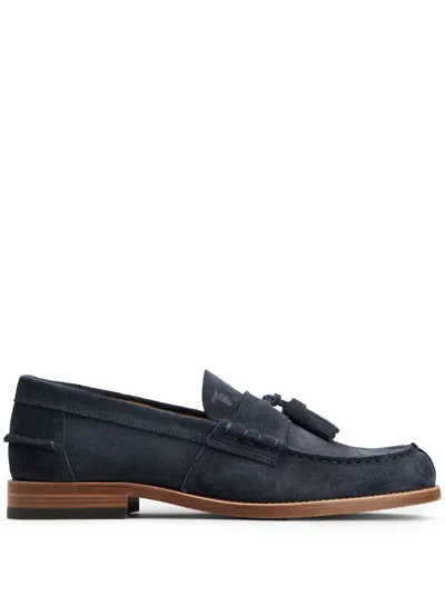 Tod's Tassel-detail Suede Loafers In Blue