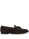 Tod's Loafer Aus Wildleder Mit Quasten In Brown