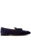 Tod's Tassel-detailed Suede Loafers In Blue