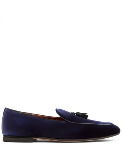 Tod's Tassel-detailed Suede Loafers In Blue
