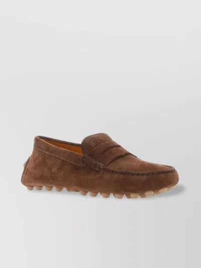 Tod's Tassel Loafer Rubber Sole In Brown