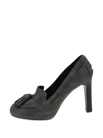 Pre-owned Tod's Tassel Suede Pumps In Gray