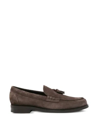 Tod's Tassel-detail Suede Loafers In Brown