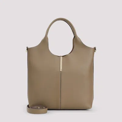 Tod's Taupe Leather Mini Tote Bag