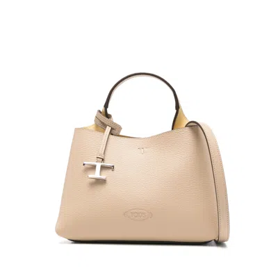 Tod's T-detail Zip-fastening Tote Bag In Neutral