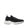 Tod's Womens Tods Sport Run 54c Calzino Logo-embellished Mesh-knit Low-top Trainers In Black