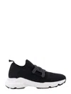 Tod's Knitted Chain-link Sneakers Leather Detailing In Black
