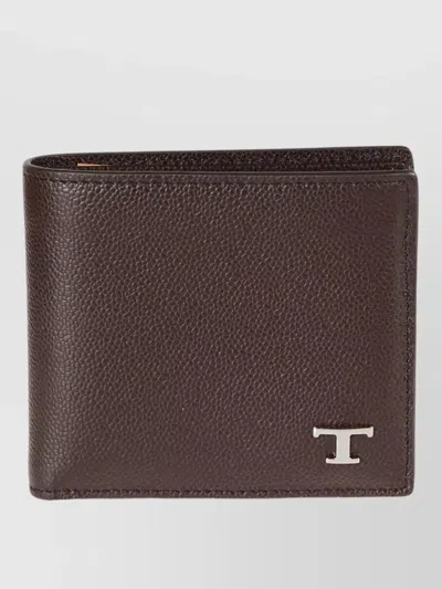 Tod's Textured Bifold Wallet Compact Shape Design