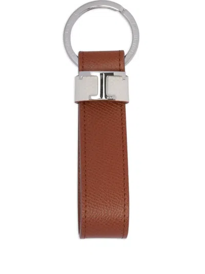 TOD'S TEXTURED LEATHER KEYCHAIN
