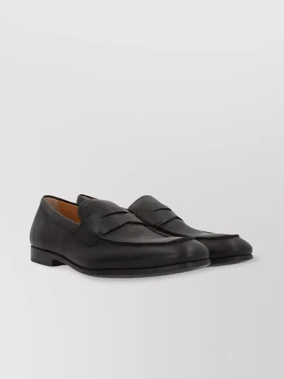Tod's Textured Leather Penny Loafers In Black